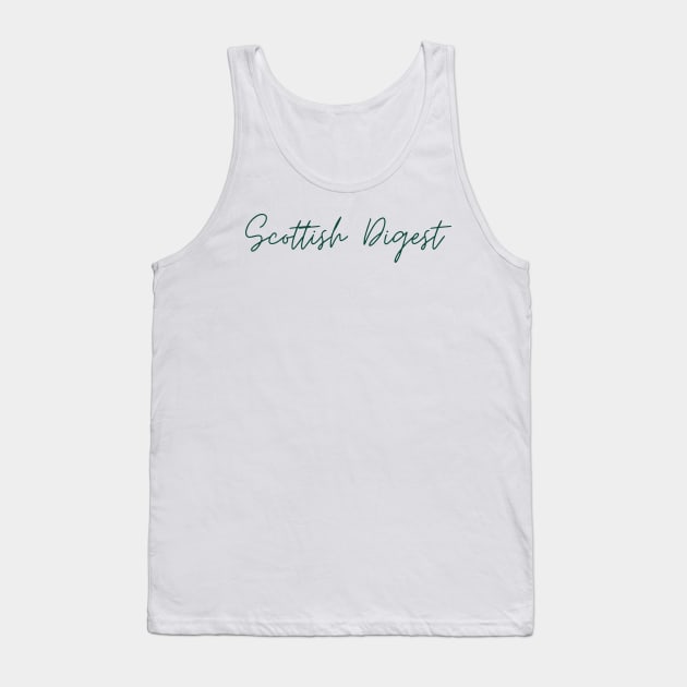 Scottish Digest Green Writing Tank Top by Scottish Digest